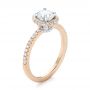 14k Rose Gold And 14K Gold Custom Two-tone Diamond Halo Engagement Ring - Three-Quarter View -  103486 - Thumbnail