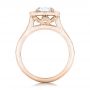 18k Rose Gold And Platinum 18k Rose Gold And Platinum Custom Two-tone Diamond Halo Engagement Ring - Front View -  102254 - Thumbnail