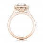 14k Rose Gold And 14K Gold 14k Rose Gold And 14K Gold Custom Two-tone Diamond Halo Engagement Ring - Front View -  102254 - Thumbnail