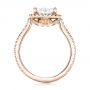 18k Rose Gold And 18K Gold 18k Rose Gold And 18K Gold Custom Two-tone Diamond Halo Engagement Ring - Front View -  102901 - Thumbnail