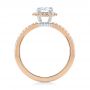 14k Rose Gold And 14K Gold Custom Two-tone Diamond Halo Engagement Ring - Front View -  103486 - Thumbnail