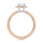 14k Rose Gold And 14K Gold Custom Two-tone Diamond Halo Engagement Ring - Front View -  103486 - Thumbnail