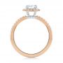 14k Rose Gold And Platinum 14k Rose Gold And Platinum Custom Two-tone Diamond Halo Engagement Ring - Front View -  103486 - Thumbnail