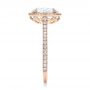 14k Rose Gold And 14K Gold 14k Rose Gold And 14K Gold Custom Two-tone Diamond Halo Engagement Ring - Side View -  100572 - Thumbnail