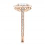 14k Rose Gold And 18K Gold 14k Rose Gold And 18K Gold Custom Two-tone Diamond Halo Engagement Ring - Side View -  102254 - Thumbnail