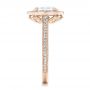 18k Rose Gold And Platinum 18k Rose Gold And Platinum Custom Two-tone Diamond Halo Engagement Ring - Side View -  102254 - Thumbnail