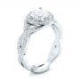  14K Gold And Platinum 14K Gold And Platinum Custom Two-tone Diamond Halo Engagement Ring - Three-Quarter View -  103446 - Thumbnail