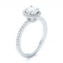  Platinum And 14K Gold Platinum And 14K Gold Custom Two-tone Diamond Halo Engagement Ring - Three-Quarter View -  103486 - Thumbnail