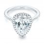  Platinum And Platinum Platinum And Platinum Custom Two-tone Diamond Halo Engagement Ring - Flat View -  102901 - Thumbnail