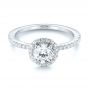 Platinum And 14K Gold Platinum And 14K Gold Custom Two-tone Diamond Halo Engagement Ring - Flat View -  103486 - Thumbnail