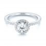  Platinum And Platinum Platinum And Platinum Custom Two-tone Diamond Halo Engagement Ring - Flat View -  103486 - Thumbnail