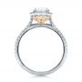  Platinum And 14K Gold Custom Two-tone Diamond Halo Engagement Ring - Front View -  100572 - Thumbnail