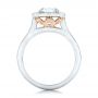 18k White Gold And 14K Gold 18k White Gold And 14K Gold Custom Two-tone Diamond Halo Engagement Ring - Front View -  102254 - Thumbnail