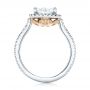  Platinum And 14K Gold Platinum And 14K Gold Custom Two-tone Diamond Halo Engagement Ring - Front View -  102901 - Thumbnail