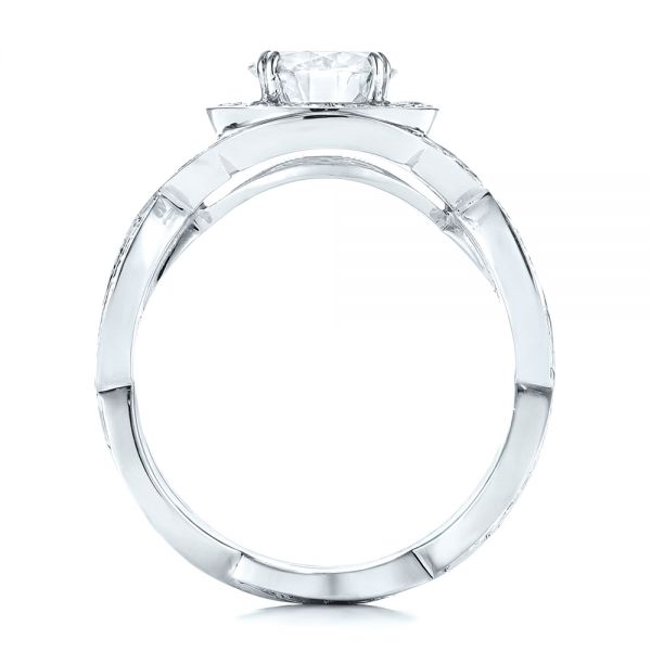  Platinum And Platinum Platinum And Platinum Custom Two-tone Diamond Halo Engagement Ring - Front View -  103446