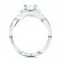  14K Gold And Platinum 14K Gold And Platinum Custom Two-tone Diamond Halo Engagement Ring - Front View -  103446 - Thumbnail