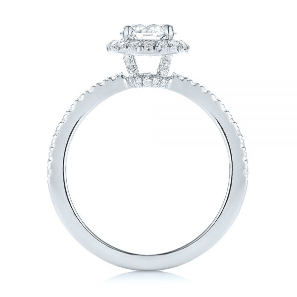 Platinum And Platinum Platinum And Platinum Custom Two-tone Diamond Halo Engagement Ring - Front View - 103486