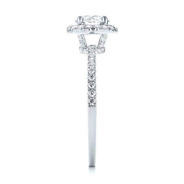 Platinum And Platinum Platinum And Platinum Custom Two-tone Diamond Halo Engagement Ring - Side View - 103486