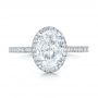  Platinum And Platinum Platinum And Platinum Custom Two-tone Diamond Halo Engagement Ring - Top View -  100572 - Thumbnail