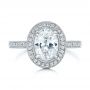 14k White Gold And 18K Gold 14k White Gold And 18K Gold Custom Two-tone Diamond Halo Engagement Ring - Top View -  102254 - Thumbnail