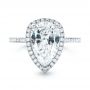  Platinum And 18K Gold Custom Two-tone Diamond Halo Engagement Ring - Top View -  102901 - Thumbnail