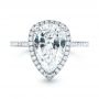  Platinum And 14K Gold Platinum And 14K Gold Custom Two-tone Diamond Halo Engagement Ring - Top View -  102901 - Thumbnail