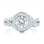  Platinum And Platinum Platinum And Platinum Custom Two-tone Diamond Halo Engagement Ring - Top View -  103446 - Thumbnail