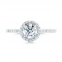  Platinum And Platinum Platinum And Platinum Custom Two-tone Diamond Halo Engagement Ring - Top View -  103486 - Thumbnail