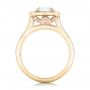 18k Yellow Gold And 14K Gold 18k Yellow Gold And 14K Gold Custom Two-tone Diamond Halo Engagement Ring - Front View -  102254 - Thumbnail