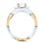  14K Gold And 18k Yellow Gold 14K Gold And 18k Yellow Gold Custom Two-tone Diamond Halo Engagement Ring - Front View -  103446 - Thumbnail