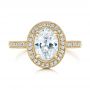 14k Yellow Gold And 14K Gold 14k Yellow Gold And 14K Gold Custom Two-tone Diamond Halo Engagement Ring - Top View -  102254 - Thumbnail