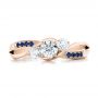 18k Rose Gold And 18K Gold 18k Rose Gold And 18K Gold Custom Two-tone Diamond And Blue Sapphire Engagement Ring - Top View -  102172 - Thumbnail