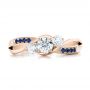 14k Rose Gold And 14K Gold 14k Rose Gold And 14K Gold Custom Two-tone Diamond And Blue Sapphire Engagement Ring - Top View -  102172 - Thumbnail