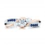 18k White Gold And Platinum 18k White Gold And Platinum Custom Two-tone Diamond And Blue Sapphire Engagement Ring - Top View -  102172 - Thumbnail