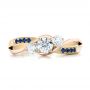 14k Yellow Gold And Platinum 14k Yellow Gold And Platinum Custom Two-tone Diamond And Blue Sapphire Engagement Ring - Top View -  102172 - Thumbnail
