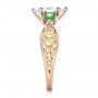 18k Rose Gold And 14K Gold 18k Rose Gold And 14K Gold Custom Two-tone Diamond And Peridot Engagement Ring - Side View -  100674 - Thumbnail