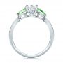  Platinum And 14K Gold Platinum And 14K Gold Custom Two-tone Diamond And Peridot Engagement Ring - Front View -  100674 - Thumbnail