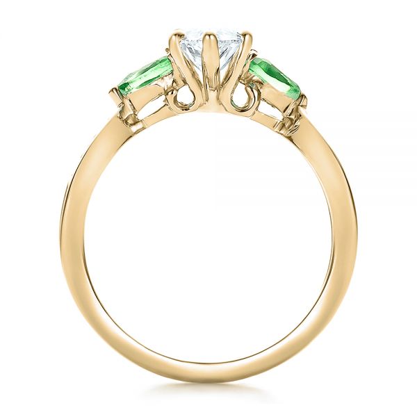 18k Yellow Gold And 18K Gold 18k Yellow Gold And 18K Gold Custom Two-tone Diamond And Peridot Engagement Ring - Front View - 100674