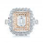  Platinum And 14k Rose Gold Platinum And 14k Rose Gold Custom Two-tone Double Halo Diamond Engagement Ring - Top View -  103455 - Thumbnail