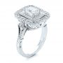  Platinum And Platinum Platinum And Platinum Custom Two-tone Double Halo Diamond Engagement Ring - Three-Quarter View -  103455 - Thumbnail