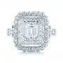  Platinum And Platinum Platinum And Platinum Custom Two-tone Double Halo Diamond Engagement Ring - Top View -  103455 - Thumbnail