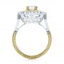  Platinum And 18k Yellow Gold Custom Two-tone Double Halo Diamond Engagement Ring - Front View -  103455 - Thumbnail