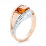 14k Rose Gold And 18K Gold 14k Rose Gold And 18K Gold Custom Two-tone Garnet And Diamond Ring - Three-Quarter View -  103417 - Thumbnail