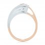 14k Rose Gold And 14K Gold 14k Rose Gold And 14K Gold Custom Two-tone Garnet And Diamond Ring - Front View -  103417 - Thumbnail