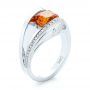  Platinum And Platinum Platinum And Platinum Custom Two-tone Garnet And Diamond Ring - Three-Quarter View -  103417 - Thumbnail