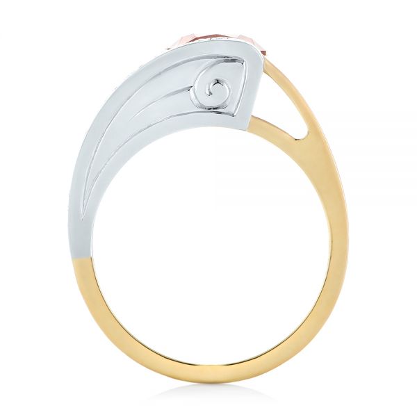 14k Yellow Gold And 14K Gold 14k Yellow Gold And 14K Gold Custom Two-tone Garnet And Diamond Ring - Front View -  103417