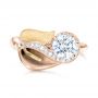 14k Rose Gold And 18K Gold 14k Rose Gold And 18K Gold Custom Two-tone Calla Lilly Engagement Ring - Top View -  101170 - Thumbnail