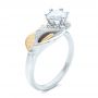 18k White Gold And Platinum 18k White Gold And Platinum Custom Two-tone Calla Lilly Engagement Ring - Three-Quarter View -  101170 - Thumbnail