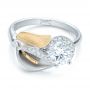 18k White Gold And Platinum 18k White Gold And Platinum Custom Two-tone Calla Lilly Engagement Ring - Flat View -  101170 - Thumbnail