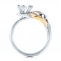  Platinum And 14K Gold Platinum And 14K Gold Custom Two-tone Calla Lilly Engagement Ring - Front View -  101170 - Thumbnail